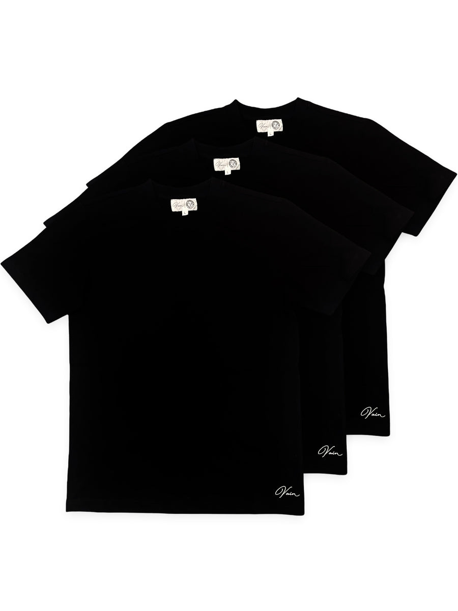 Signature Black 3-Pack Tees – Vain Clothing Co, LLC